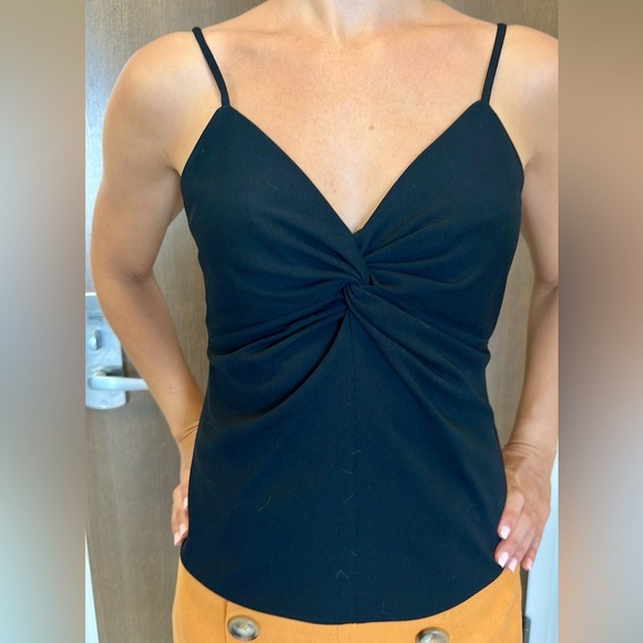 WHBM Black Twist Front & Back Cami Thin Straps with Lining - Picture 1 of 6